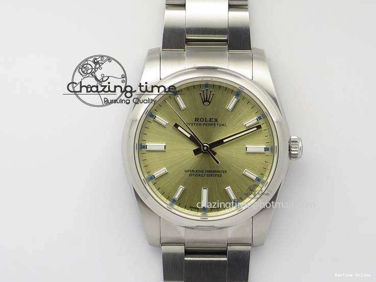 0120 Oyster Perpetual 34mm Ladies 114300 1:1 Best Edition Champagne Dial On SS Bracelet A FlexibleFit 3804